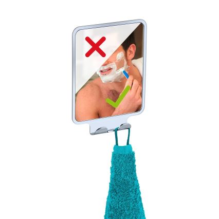 WENKO 22693100 - Kozmetikai tükör VACUUM-LOC QUADRO ED 14x19,5 cm, fényes króm