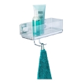WENKO 22694100-Polc VACUUM-LOC QUADRO ED 25,5x15 cm ezüst/fényes króm/átlátszó