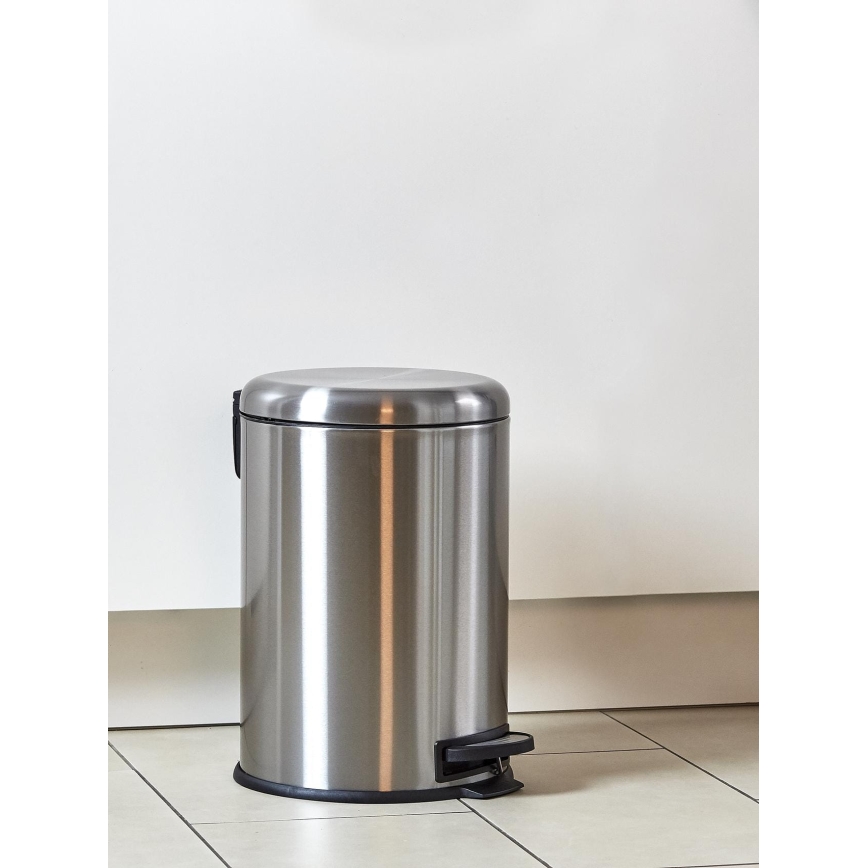 WENKO 22704100 - LEMAN szemetes 30,5x44 cm rozsdamentes acél/szatén/fekete