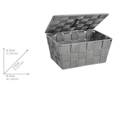 WENKO 22793100 - ADRIA kosár 19x14 cm, szürke
