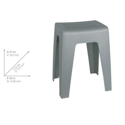 WENKO 22944100 - KUMBA zsámoly 38x47 cm szürke