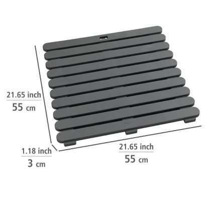 WENKO 22947100-Zuhanyszőnyeg beltéri & kültéri 55x55 cm szürke