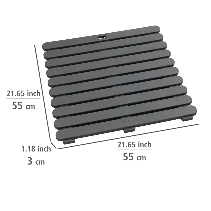 WENKO 22947100-Zuhanyszőnyeg beltéri & kültéri 55x55 cm szürke