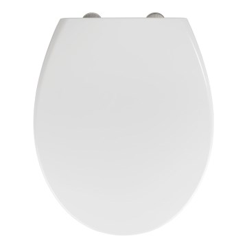 WENKO 22973100 - WC-ülőke DELOS 44,5 x 37,5 cm, fehér/ezüst