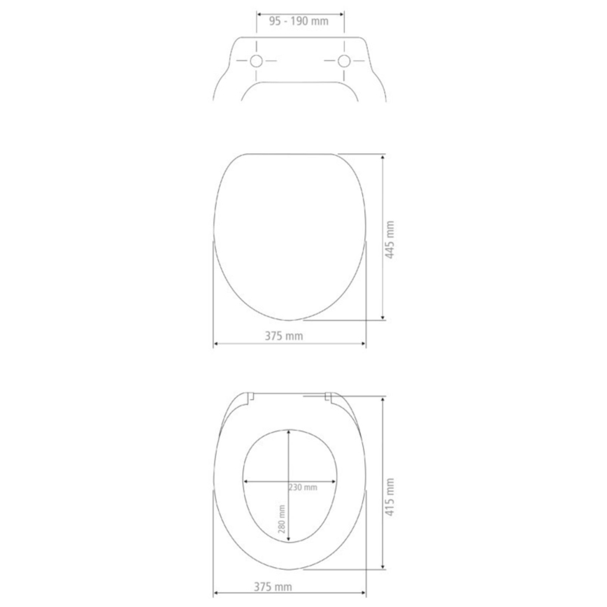 WENKO 22973100 - WC-ülőke DELOS 44,5 x 37,5 cm, fehér/ezüst