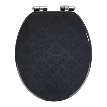 WENKO 22977100-WC-ülőke BELLEVUE 35,5x42,5 cm antracit/ezüst
