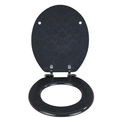 WENKO 22977100-WC-ülőke BELLEVUE 35,5x42,5 cm antracit/ezüst