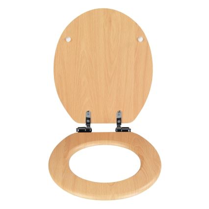 WENKO 22979100-WC ülőke Natúr bükk 35,5x42,5 cm barna/ezüst
