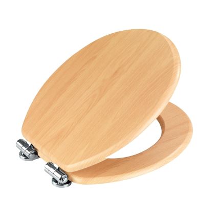 WENKO 22979100-WC ülőke Natúr bükk 35,5x42,5 cm barna/ezüst