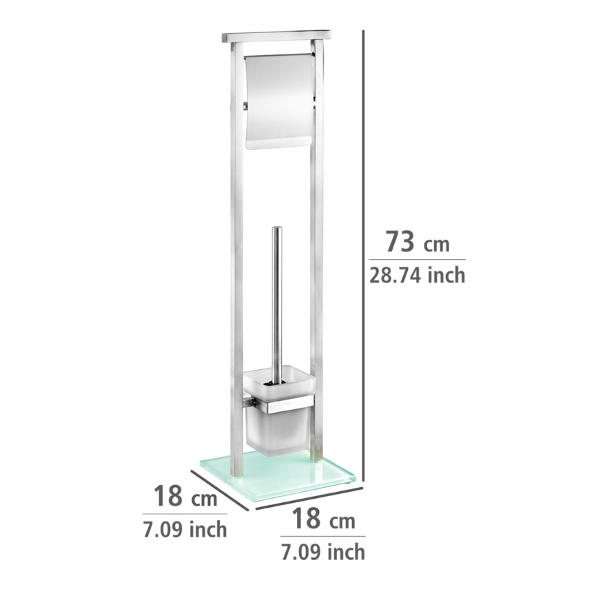 WENKO 22992100 - WC-kefe DEBAR 18x73 cm rozsdamentes acél/szatén/fehér