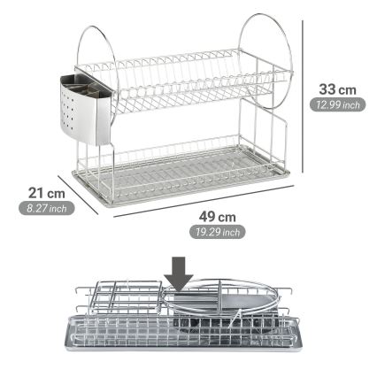 WENKO 2329100 - DUO edénycsepegtető 21x33 cm, rozsdamentes acél/ezüst