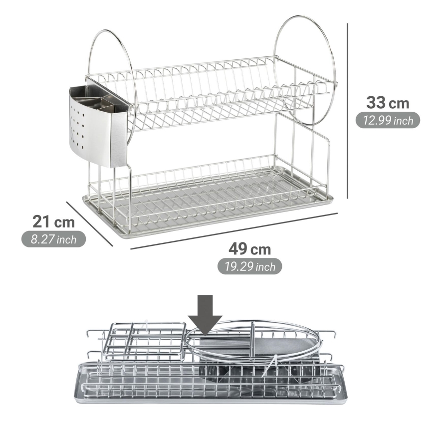 WENKO 2329100 - DUO edénycsepegtető 21x33 cm, rozsdamentes acél/ezüst