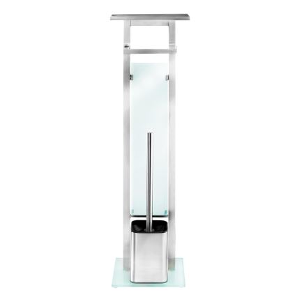WENKO 23364100 - WC-kefe DEBAR 21x70,5 cm rozsdamentes acél/szatén/fehér