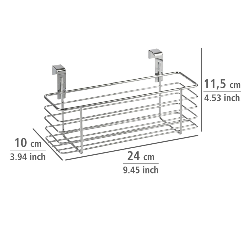 WENKO 2344100 - SLIM kosár 24x11,5 cm fényes króm/fekete