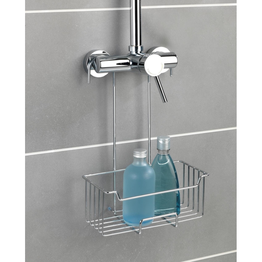 WENKO 23499100 - Zuhanypolc MILO 25x36 cm rozsdamentes acél/ezüst/átlátszó