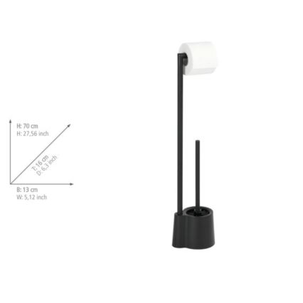 WENKO 23804100 - AVOLA WC-kefe 13x70 cm rozsdamentes acél/fekete