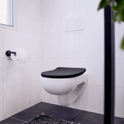 WENKO 23827100-WC WC-ülőke SEDILO 45,2x36,2 cm fekete/ezüst