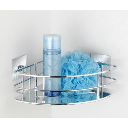 WENKO 23856800-Polc TURBO-LOC QUADRO ED. 27,5x19,3 cm rozsdamentes acél/fényes króm