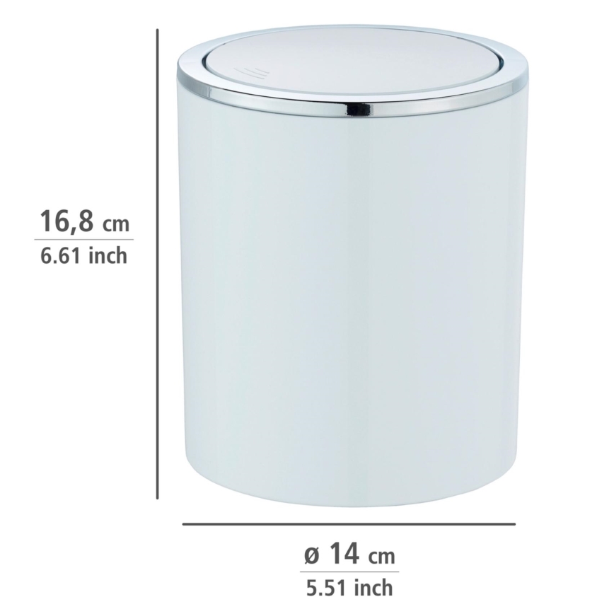 WENKO 23930100 - INCA szemetes 14x16,8 cm fehér/fényes króm