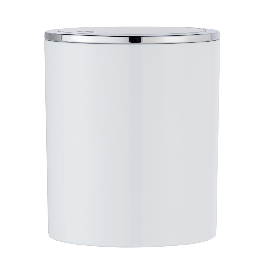 WENKO 23930100 - INCA szemetes 14x16,8 cm fehér/fényes króm