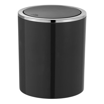 WENKO 23934100 - Szemetes INCA 14x16,8 cm fekete/fényes króm