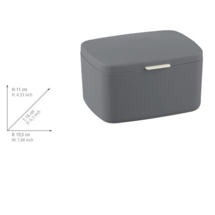 WENKO 23981100 - BARCELONA doboz 19,5 x 16 cm antracit/fényes króm