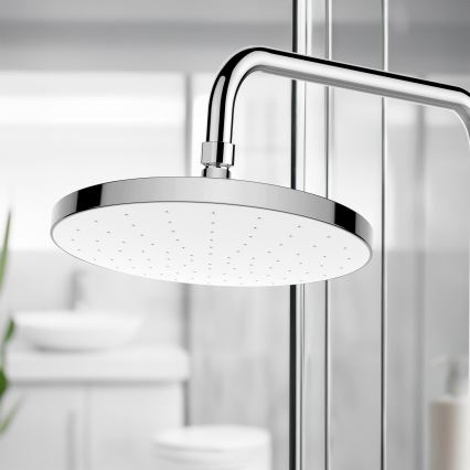 WENKO 24000100 - Zuhanyfej AUTOMATIKUS TISZTÍTÁS 22,5 x 22,5 cm fényes króm/fehér