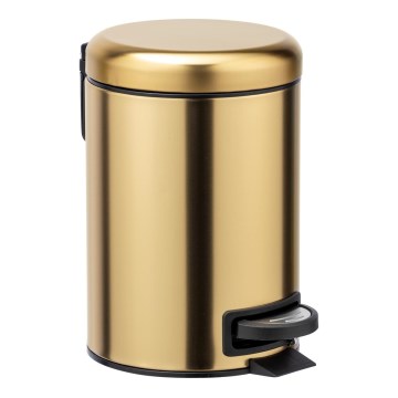 WENKO 24009800 - LEMAN szemetes 17x25 cm rozsdamentes acél/arany/fekete