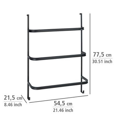 WENKO 24026100 - Törölközőtartó IRPINIA 54,5x77,5 cm fekete