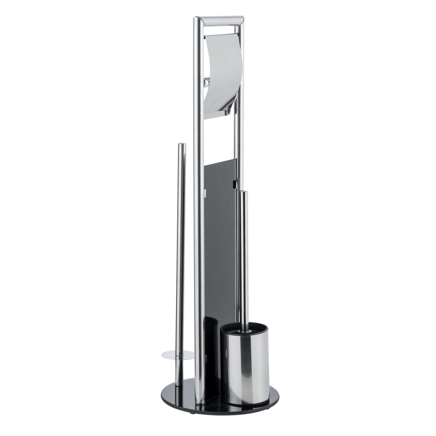 WENKO 24075800 - WC szett RAVINA 20x707 cm rozsdamentes acél/ezüst/fekete