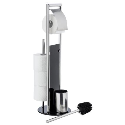 WENKO 24075800 - WC szett RAVINA 20x707 cm rozsdamentes acél/ezüst/fekete