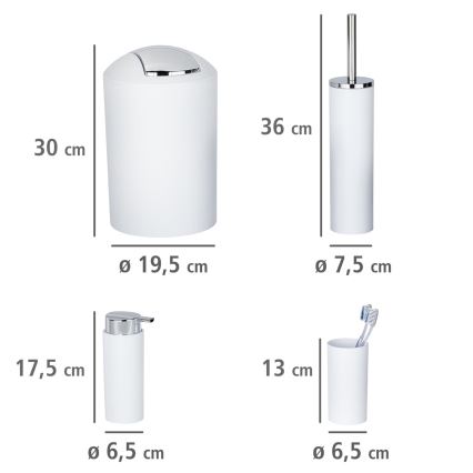 WENKO 24077800 - CALVO szett 6,5x13 cm fehér/fényes króm