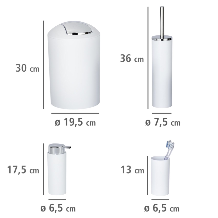 WENKO 24077800 - CALVO szett 6,5x13 cm fehér/fényes króm