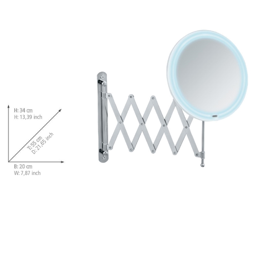 WENKO 24102100 - Tükör BARONA 20x34 cm fényes króm