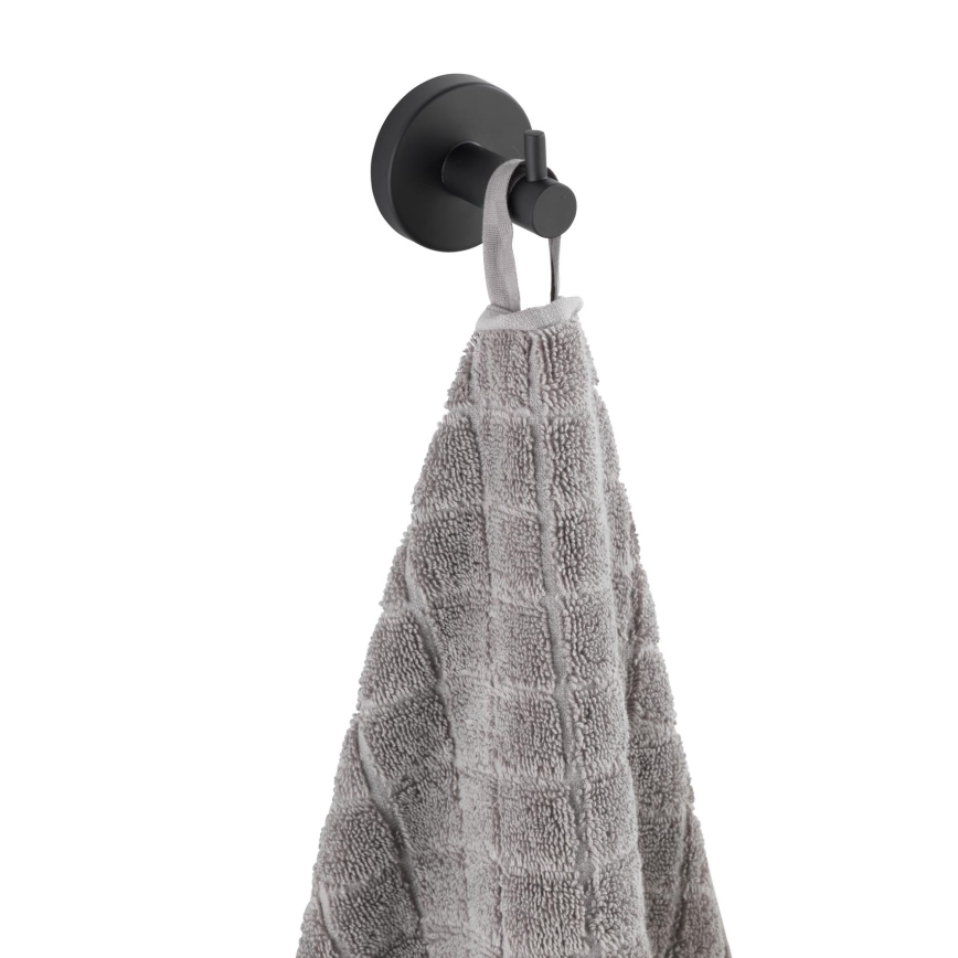 WENKO 24232100-BOSIO BLACK kampó 5,5x5,5 cm rozsdamentes acél/ezüstszínű