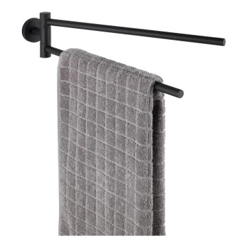 WENKO 24238100-törölközőtartó BOSIO BLACK 5,5x43 cm rozsdamentes acél/ezüst