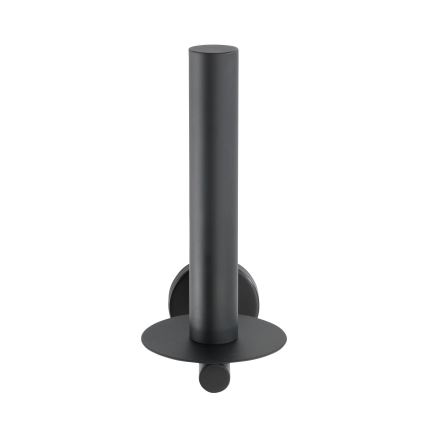 WENKO 24262100-WC-papírtartó BOSIO BLACK 8x18 cm rozsdamentes acél/ezüstszínű