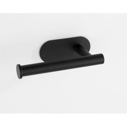 WENKO 24287100 - TURBO-LOC OREA BLACK WC-papírtartó, 16 x 7 cm, nemesacél/fekete