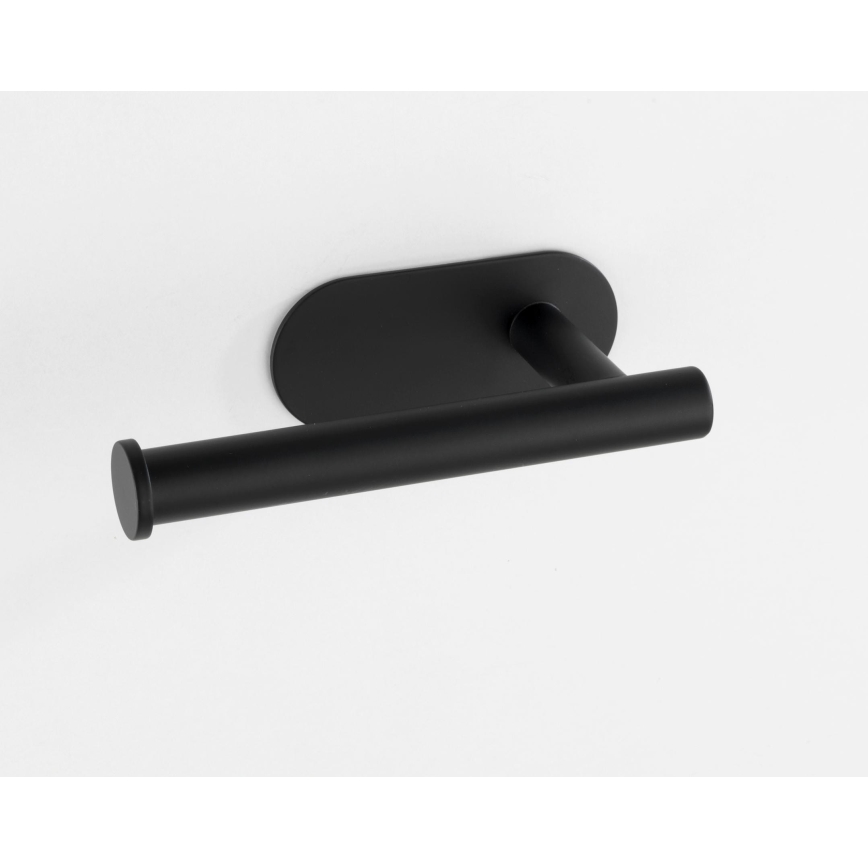 WENKO 24287100 - TURBO-LOC OREA BLACK WC-papírtartó, 16 x 7 cm, nemesacél/fekete