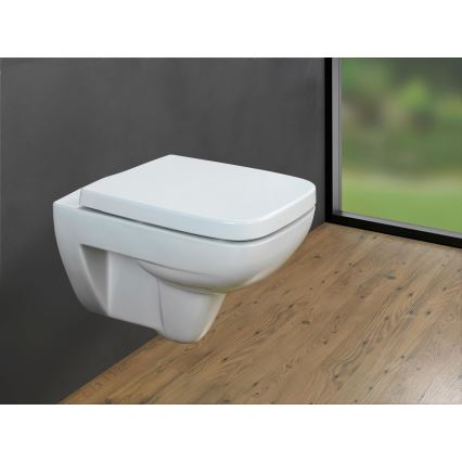 WENKO 24334100-WC-ülőke EXCLUSIVE 46,5x37 cm fehér/ezüst