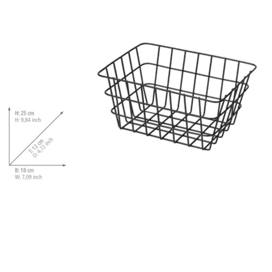 WENKO 24371100 - VIANA tárolókosár 18x25 cm fekete