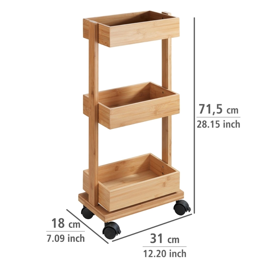 WENKO 24390100 - TORTONA polcos állvány 18x71,5 cm barna/fekete