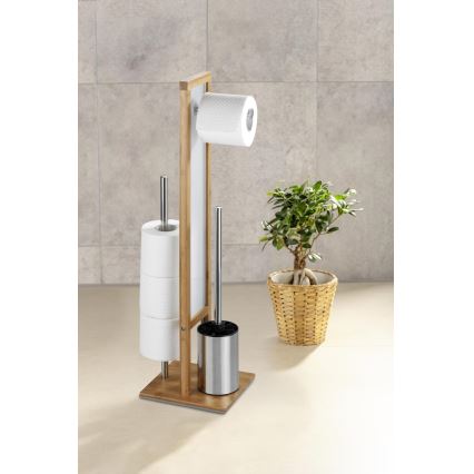 WENKO 24391100 - WC-kefe RIVALTA 18x70 cm barna/fehér/fekete