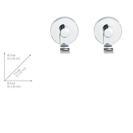 WENKO 24466100 - VACUUM-LOC kampó 6x7 cm, fényes króm