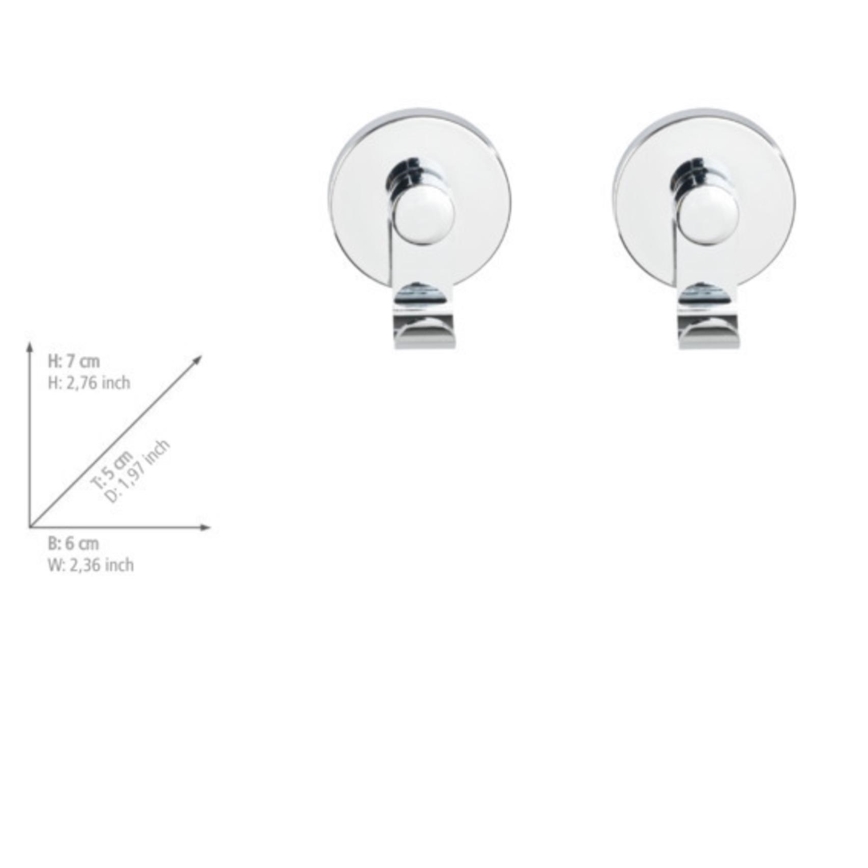 WENKO 24466100 - VACUUM-LOC kampó 6x7 cm, fényes króm