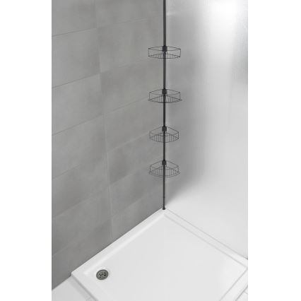 WENKO 24568100-DOLCEDO sarokpolc 31x230 cm rozsdamentes acél/fekete