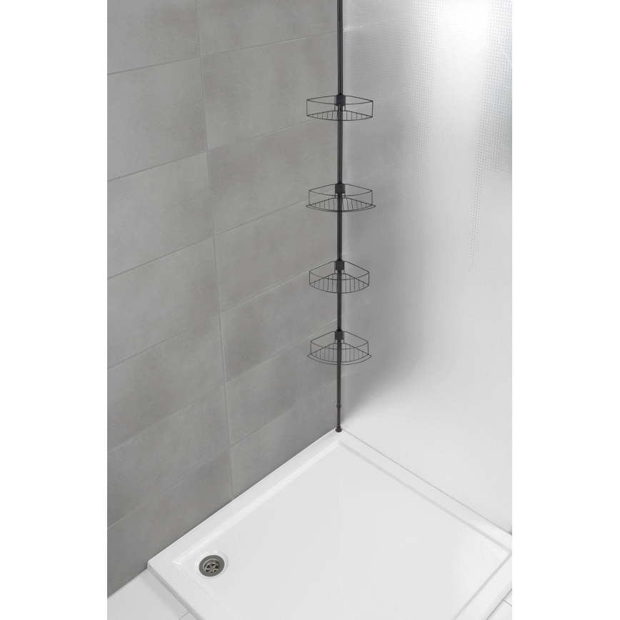 WENKO 24568100-DOLCEDO sarokpolc 31x230 cm rozsdamentes acél/fekete