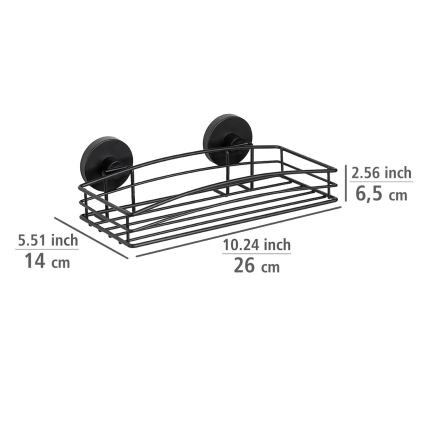 WENKO 24732100 - VACUUM-LOC kerek polc, 26 x 14 cm, fekete