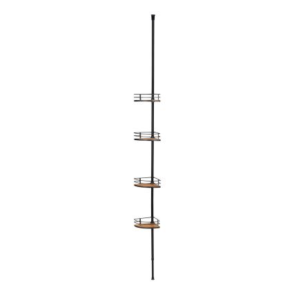 WENKO 24756100-Sarokpolc DOLCEDO 31x20 cm rozsdamentes acél/fekete/barna
