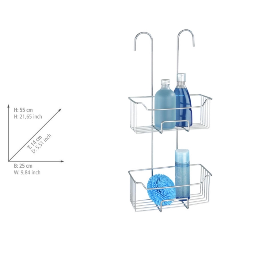 WENKO 24758100 - MILO zuhanypolc 25x55 cm ezüst/átlátszó